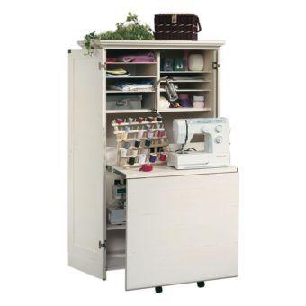 Sauder Harbor View 158097 Cottage Craft Sewing Armoire with Drop
